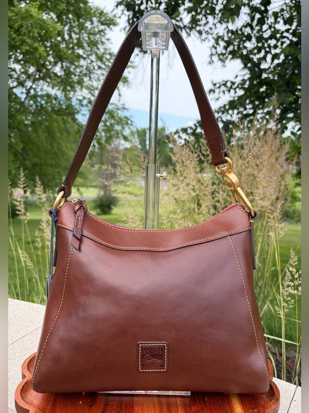 Dooney & Bourke Cassidy Hobo Large Chestnut Brown Florentine Leather NWT - Picture 17 of 17